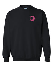 Load image into Gallery viewer, duramax pink small design color black unisex black crewneck sweatshirt tee
