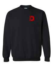 Load image into Gallery viewer, duramax red small design color black unisex black crewneck sweatshirt tee