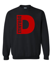 Load image into Gallery viewer, duramax red big design color black unisex black crewneck sweatshirt tee