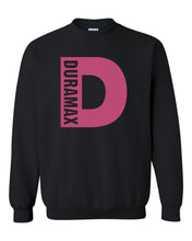 Load image into Gallery viewer, duramax white big design color black unisex black crewneck sweatshirt tee
