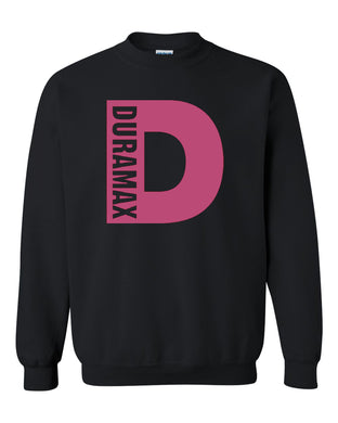 duramax white big design color black unisex black crewneck sweatshirt tee
