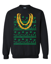Load image into Gallery viewer, christmas weed dabbing santa ugly christmas sweater xmas crewneck sweatshirt tee