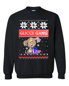 christmas gucci gang raper lil pump christmas unisex xmas crewneck sweatshirt tee