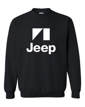 Load image into Gallery viewer, jeep white tee /// black crew neck // s-2xl /// 4x4 /// off road black  unisex black crewneck sweatshirt tee