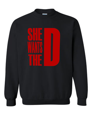 she wants the d dmaxx tee red d crew neck sweatshirt