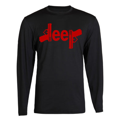 red jeep gun tee  4x4 /// off road s to 2xl long sleeve