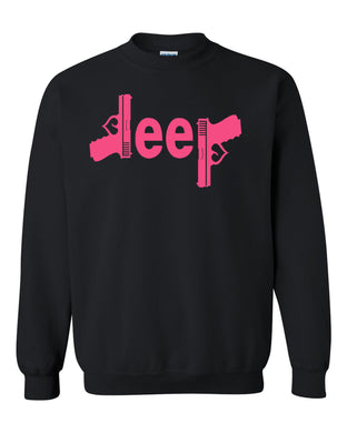pink jeep gun tee  4x4 /// off road s to 2xl unisex crewneck sweatshirt tee
