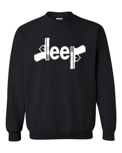 white jeep gun tee  4x4 /// off road s to 2xl unisex crewneck sweatshirt tee