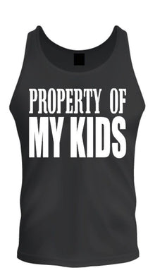 father's day gift for dad property of my kids soft premium unisex t-shirt tank top