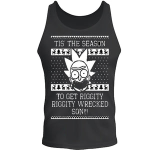 christmas tee is the season to get riggity christmas tee s -2xl black tank top